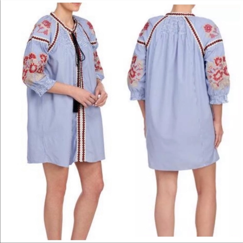 Romeo & Juliet Embroidered Striped Boho Dress M